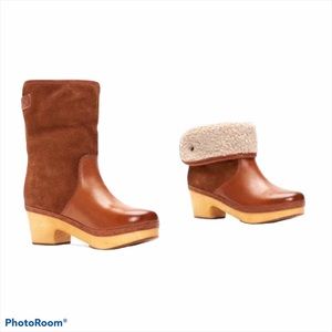 Frye Odessa cuff tan leather boots clogs size 8